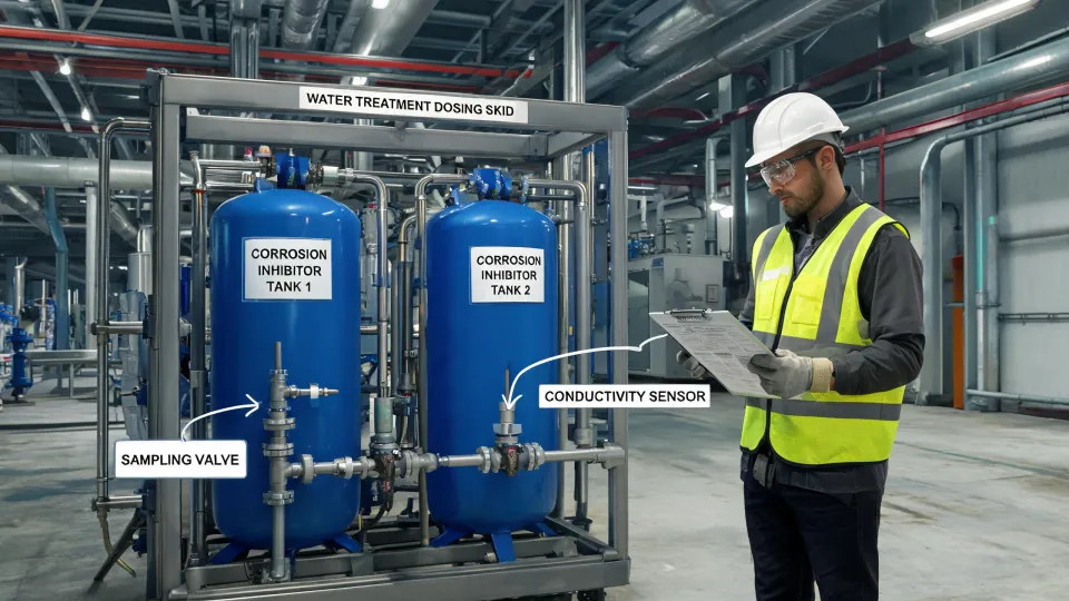 Water treatment dosing skid